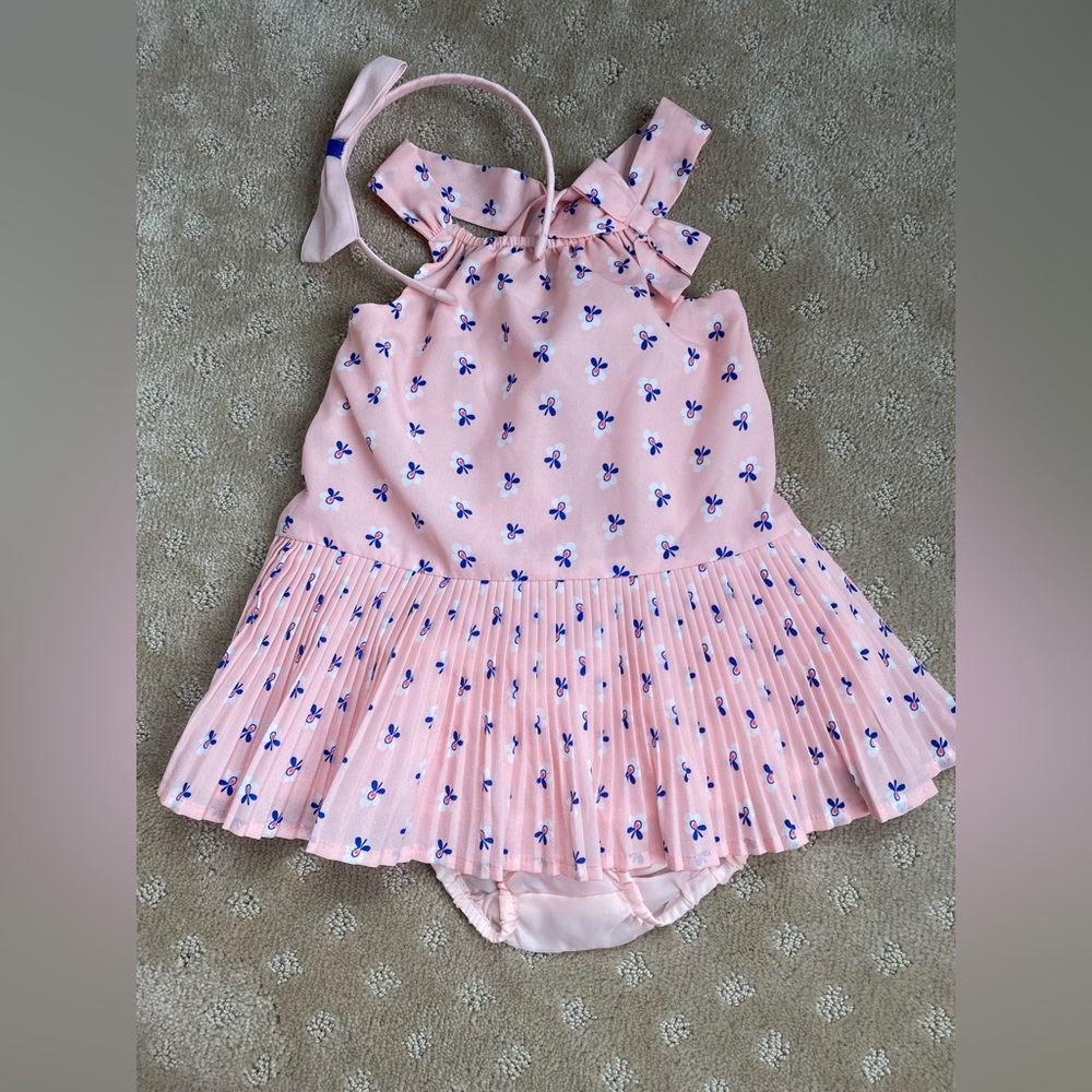 Janie & Jack dress with bloomers and matching headband